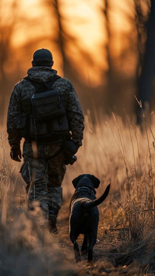 Chien de chasse entraîné