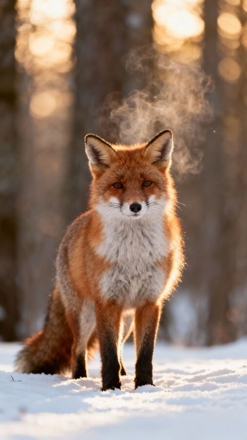 Renard roux en chasse