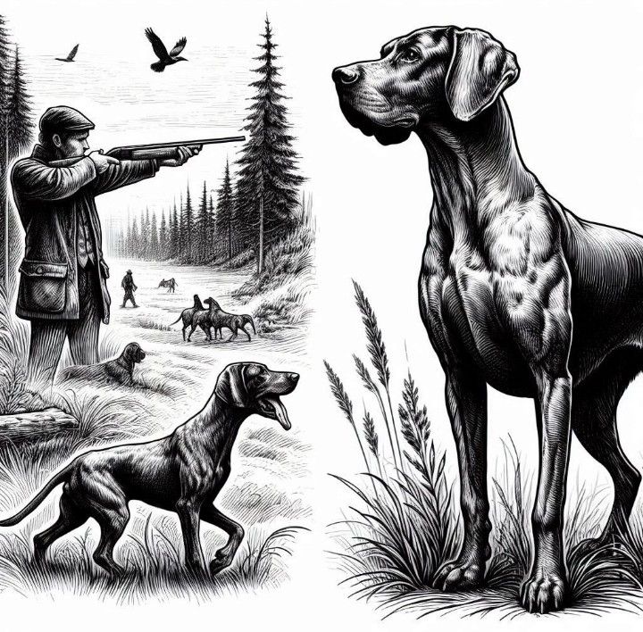 Noir et blanc chien de chasse
